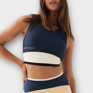 P.E Nation Navy and Cream Sports Bra